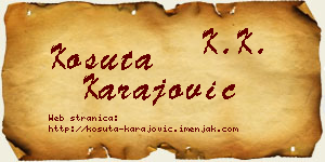 Košuta Karajović vizit kartica